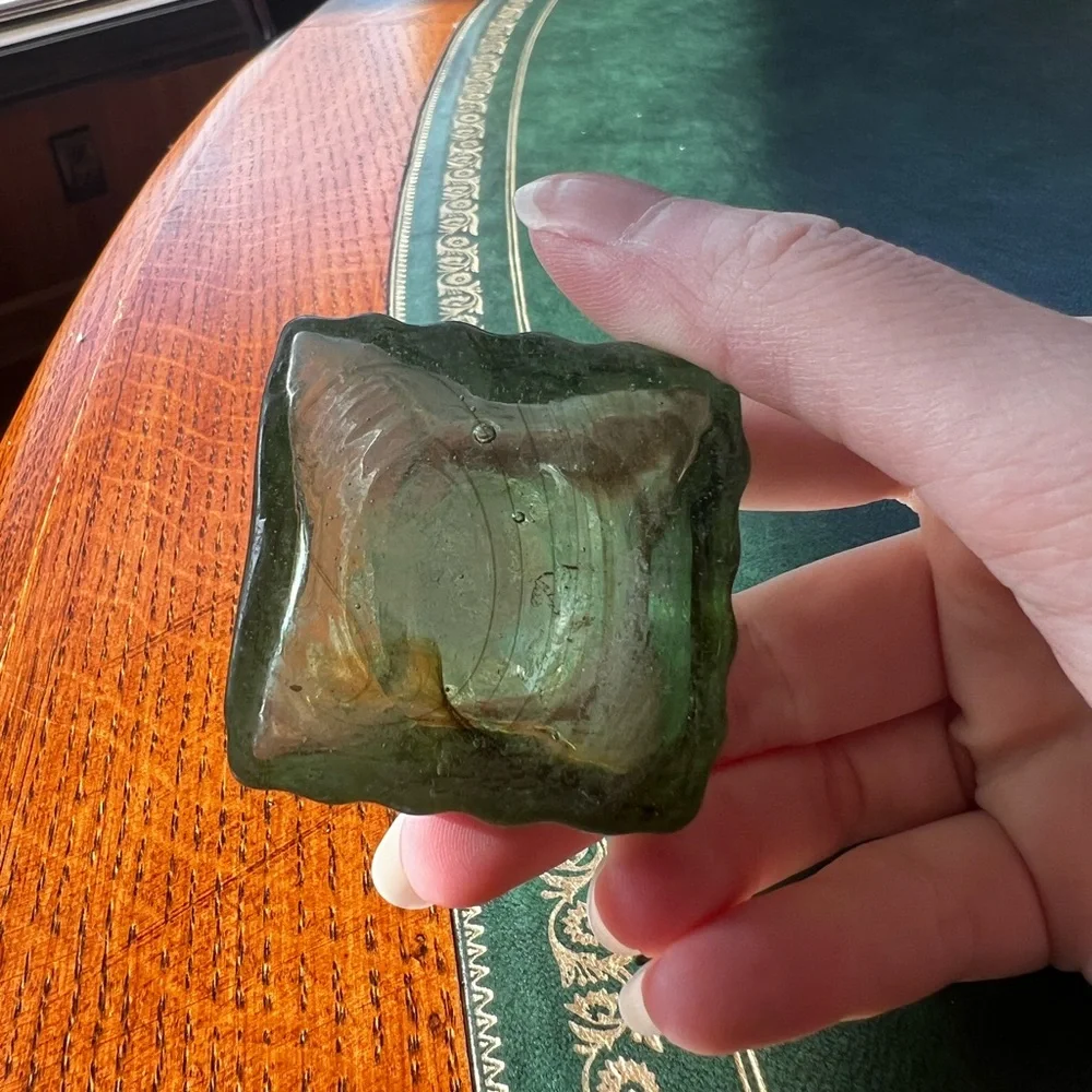 Antique Vintage Victorian Glass Inkwell - Picture 4 of 8